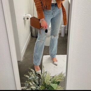 Pistola Distressed High-Rise Straight Jeans